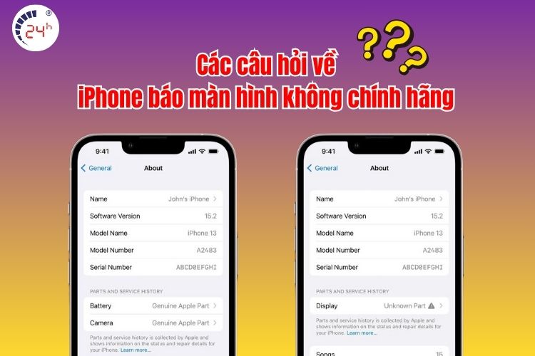 Các câu hỏi về iPhone báo màn hình không chính hãng