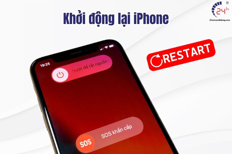 Khởi động lại để khắc phục iPhone bị đơ cảm ứng