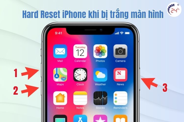 Hard reset iPhone bị lỗi trắng màn hình