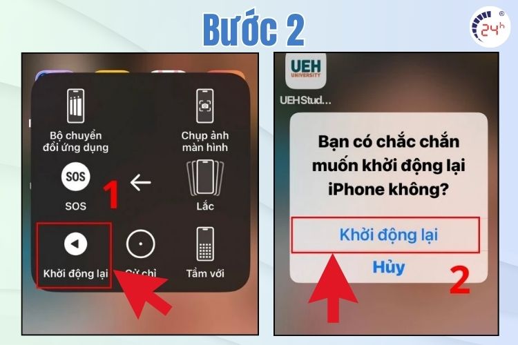 Khởi động lại khắc phục màn hình iPhone bị trắng mở