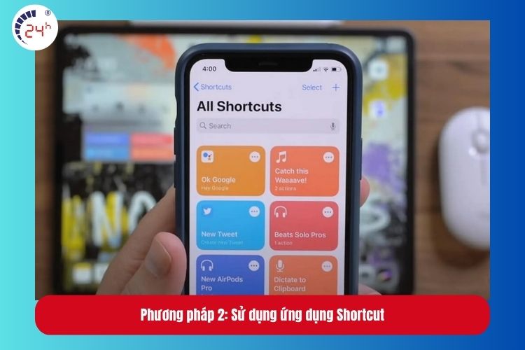 Làm khô bên trong iPhone bằng cách sử dụng ứng dụng Shortcut