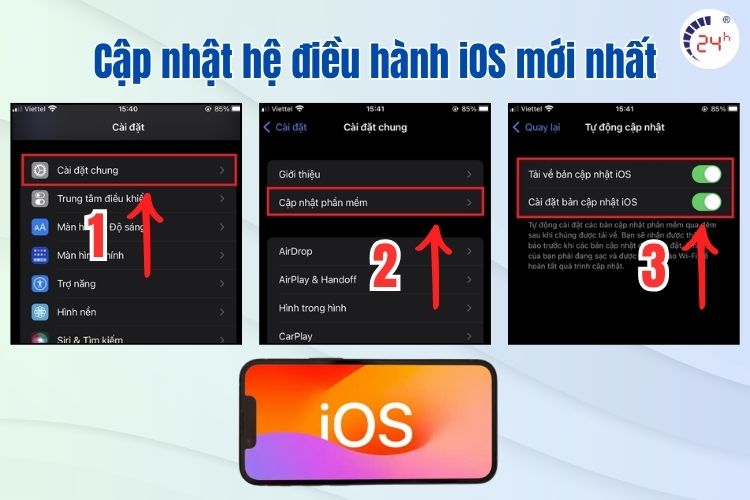 Cập nhật iOS để xử lý iPhone bị tụt pin nhanh