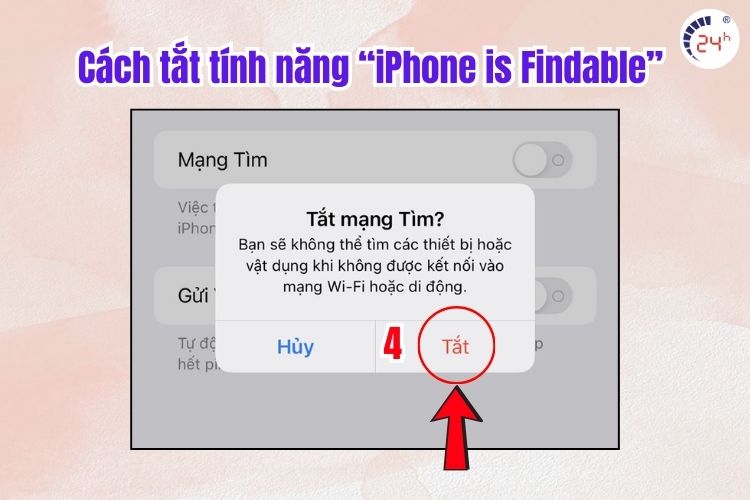 Cách tắt tính năng iPhone is Findable