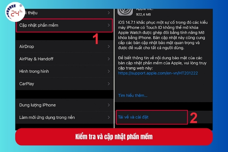 Kiểm tra và cập nhật phần mềm