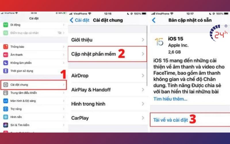 Cập nhật lại iOS khắc phục App Store bị lỗi không kết nối