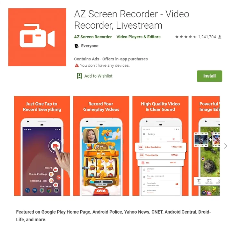 AZ Screen Recorder là một ứng dụng giúp quay màn hình tại không gian thứ 2