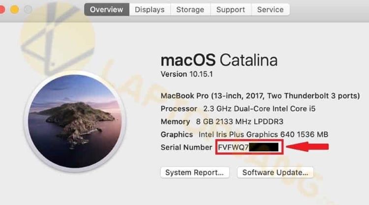 check serial trên About This MacBook