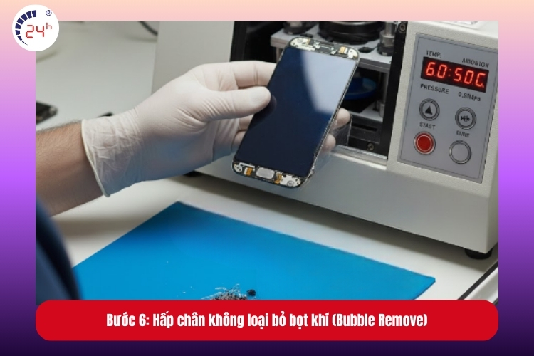 Bước 6: Hấp chân không để loại bỏ bọt khí 