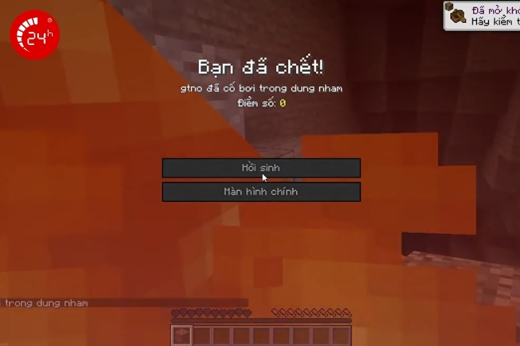 Câu lệnh chết không mất đồ Minecraft