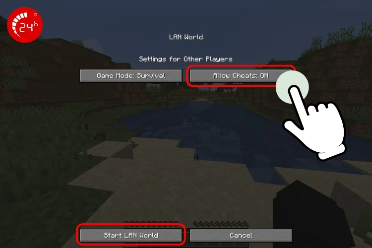 Nhập mã lệnh Minicraft