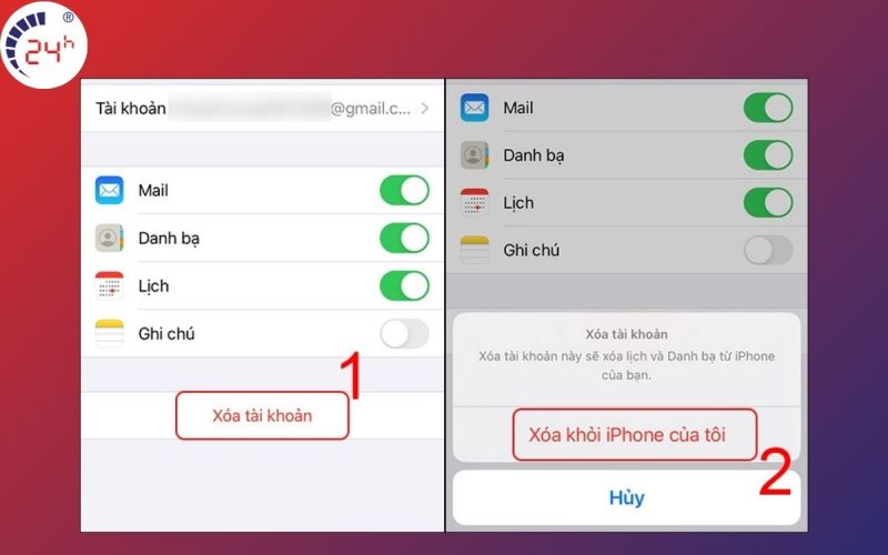 Xóa và đăng nhập lại để xử lý lỗi không đăng nhập được vào Gmail trên iPhone