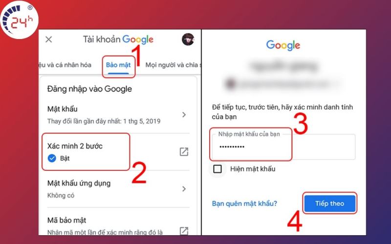 Tắt tính năng xác nhận 2 bước để sửa lỗi không thêm được tài khoản Gmail trên iPhone