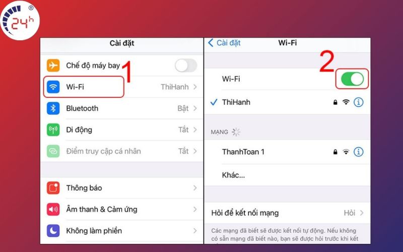 Kết tra kết nối Internet để sửa lỗi không đăng nhập được Gmail trên iPhone mới