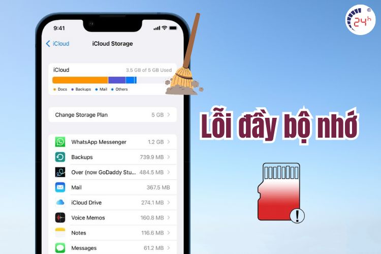 Lỗi thường gặp trên iPhone đầy bộ nhớ