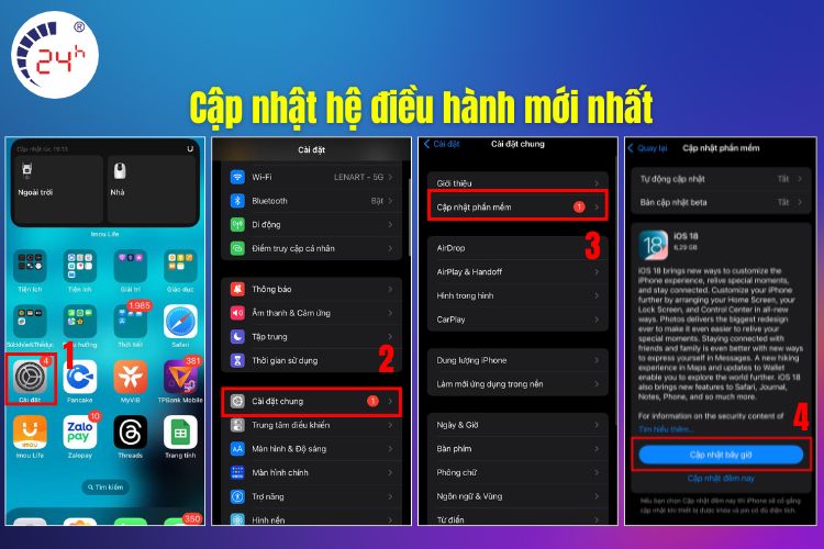 Cập nhật hệ điều hành mới nhất