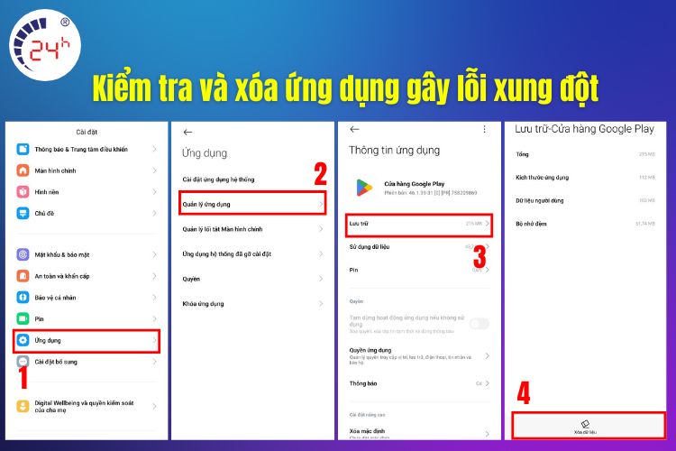 Kiểm tra và xóa ứng dụng gây lỗi xung đột trên CH Play