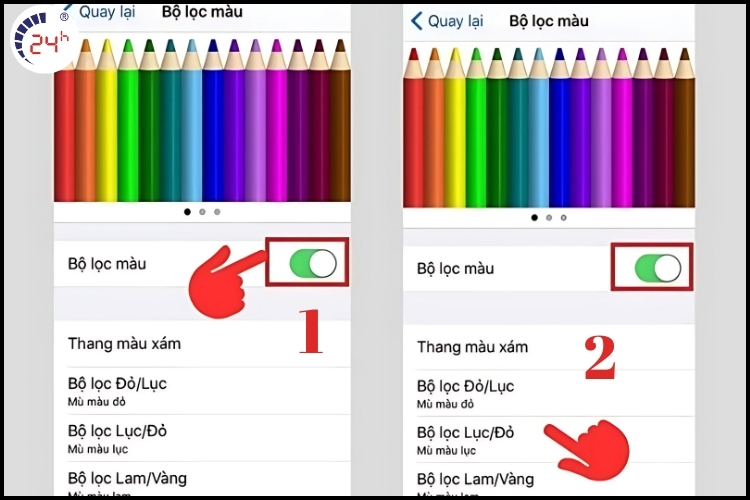 Tắt hoặc điều chỉnh lại tính năng Color Filters