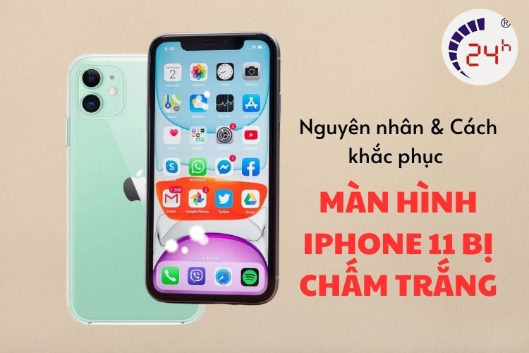 màn hình iPhone 11 bị đốm trắng