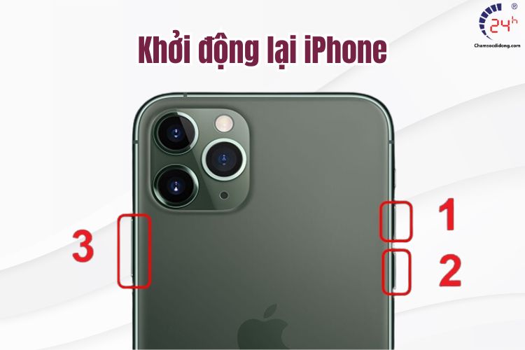 Khởi động lại để xử lý màn hình iPhone bị màu hồng