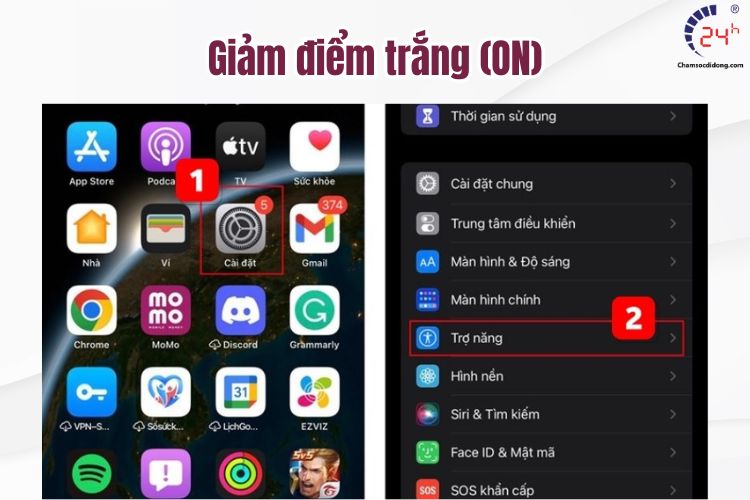 Giảm điểm trắng để khắc phục màn hình iPhone 7 plus bị ám hồng