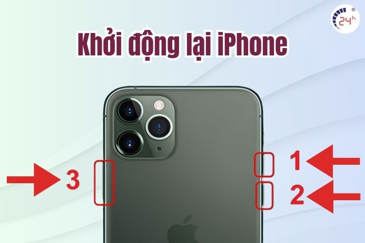 Khởi động lại iPhone xử lý màn hình iPhone bị bóng mờ