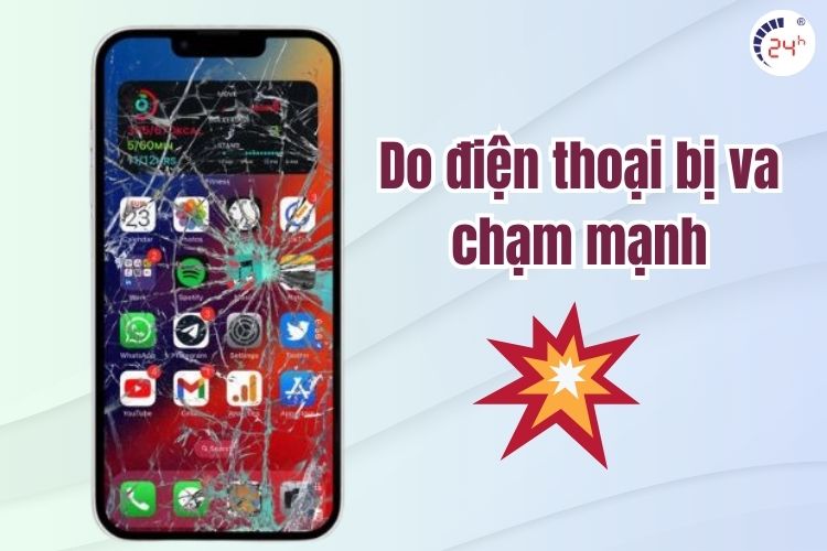 Màn hình iPhone bị lỗi bóng mờ do va chạm