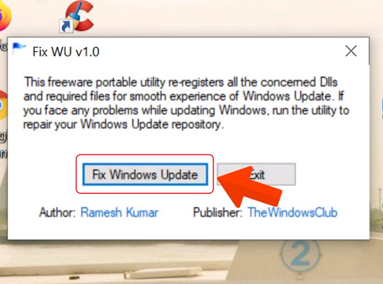 Bước nhấn vào Fix Windows Update