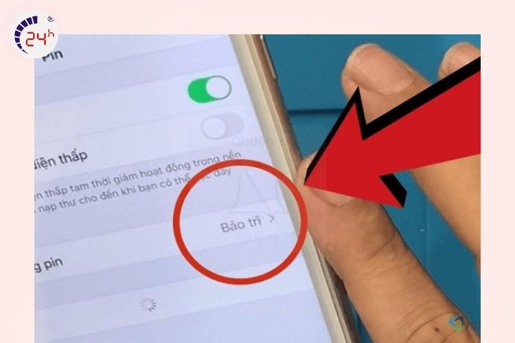 iPhone thông báo pin đã bảo trì