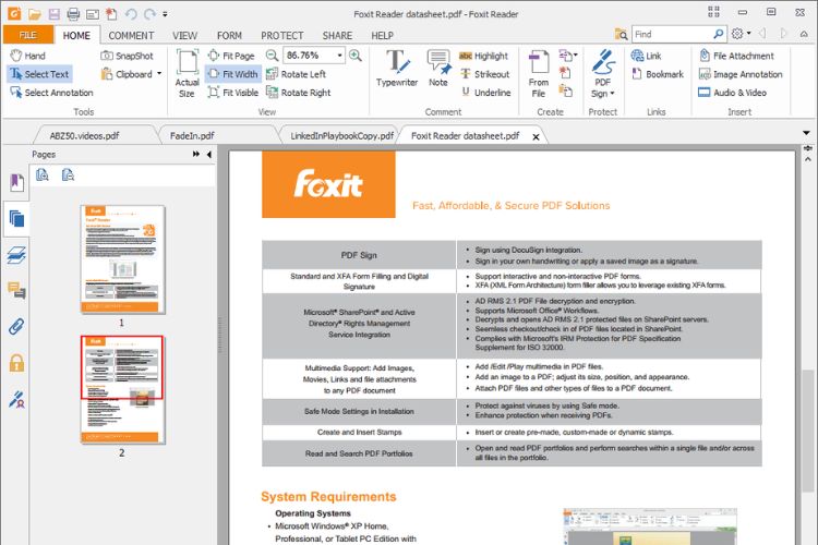 Phần mềm đọc PDF Foxit Reader