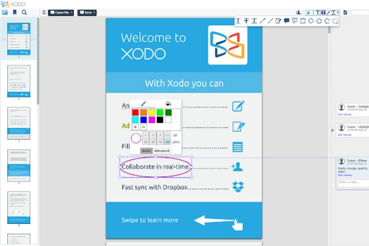 Phần mềm đọc Xodo PDF Reader and Annotator