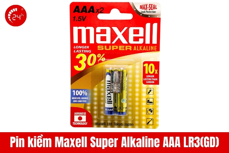Pin kiềm Maxell Super Alkaline AAA LR3(GD)
