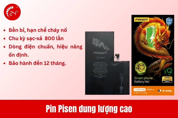 Pin Pisen dung lượng cao