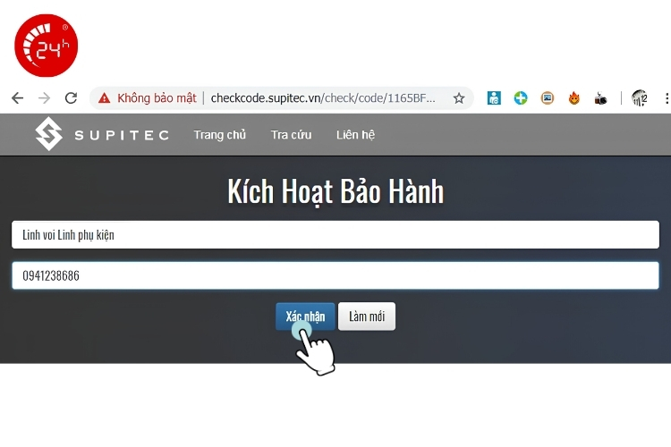 Check tình trạng bảo hành pin EU chuẩn B3