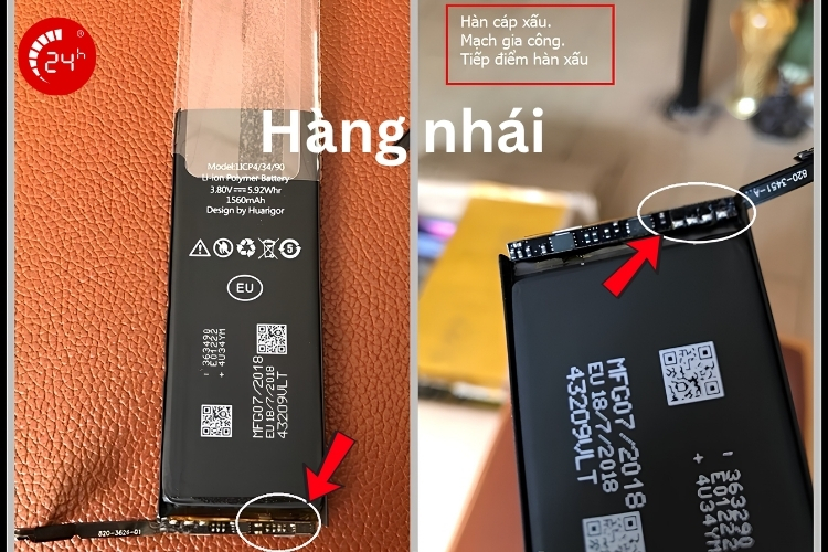Phân biệt pin EU chuẩn và hàng giả