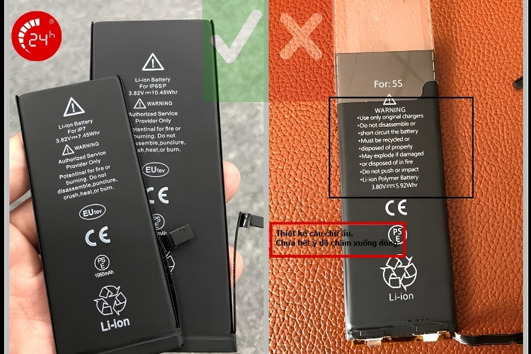 Pin EU fake thiết kế cẩu thả