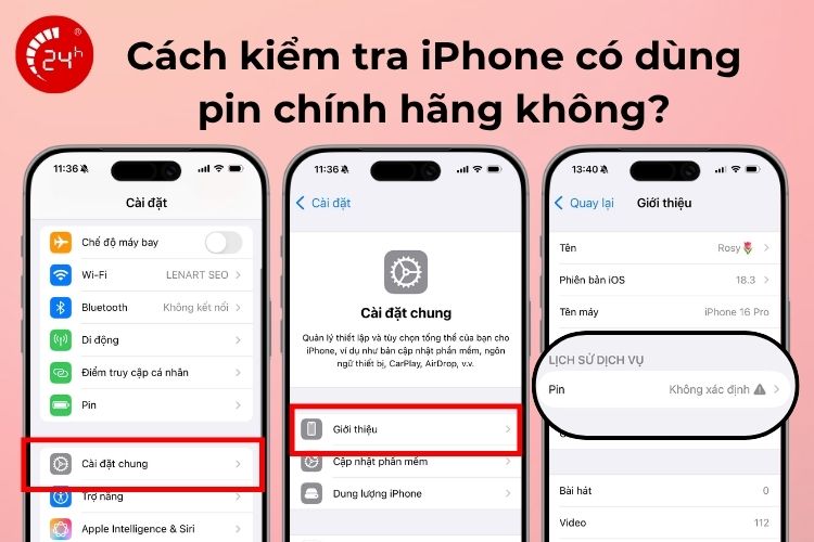 Cách kiểm tra pin chính hãng