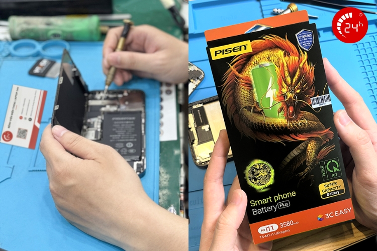 thay pin pisen dung lượng siêu cao cho iphone