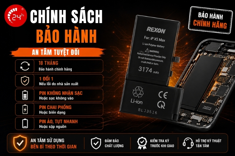 Chính sách bảo hành của pin Rexon