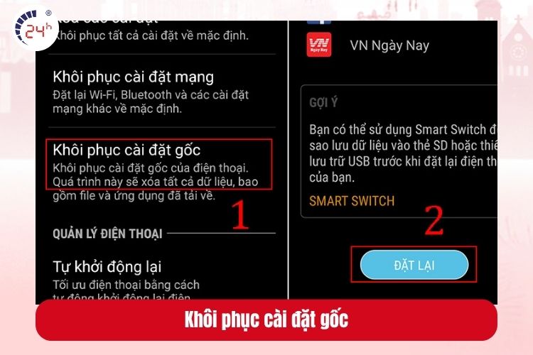 Cách 10: Khôi phục cài đặt gốc