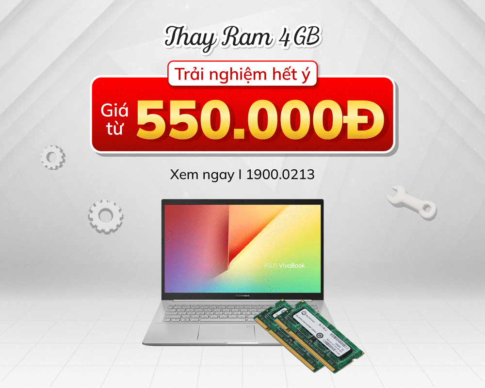 Khách hàng có thể thay RAM laptop - giá từ 550.00 đồng