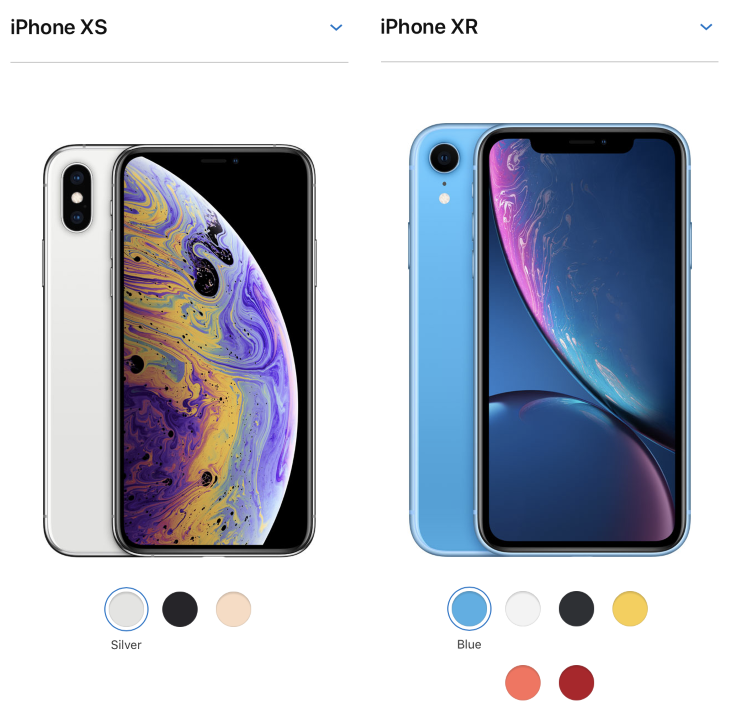 iPhone XR sỡ hữu nhiều màu sắc đa dạng hơn XS