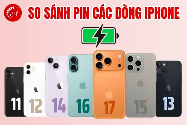 So sánh pin các dòng iPhone