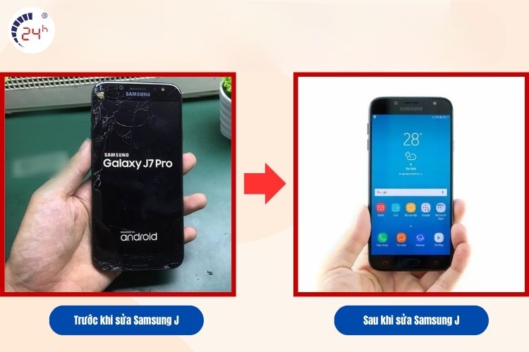 Trước và sau khi sửa chữa Samsung Galaxy J