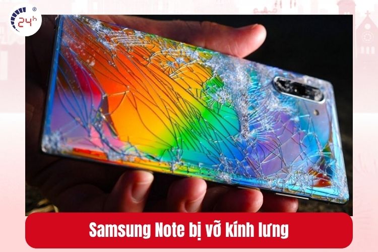 Samsung Note bị rơi vỡ gây vỡ kính lưng