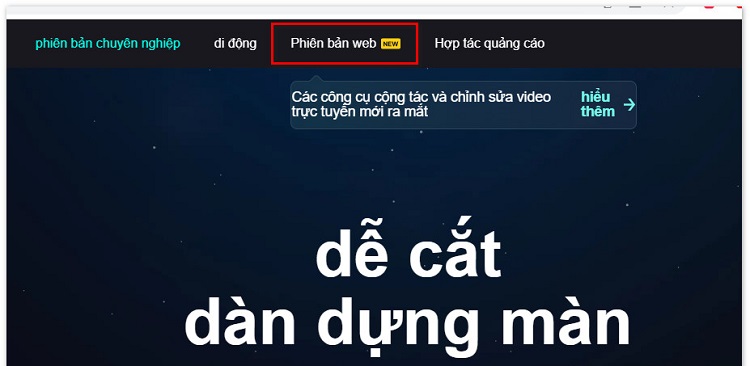  click chuột và chọn dòng Phiên bản web