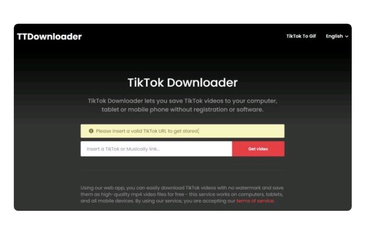 Tải video không logo nhờ ttdownloader.com