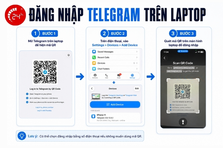 Đăng nhập Telegram trên Laptop