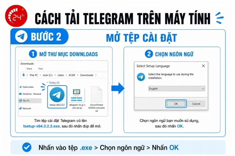 Tải app Telegram trên laptop B2