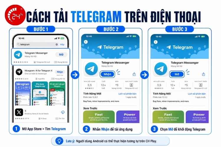 Tải Telegram trên điện thoại