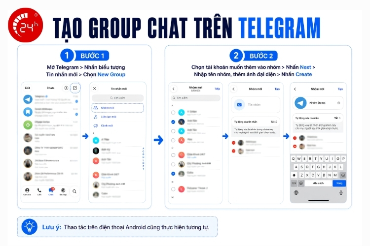 Tạo group chat trên Telegram